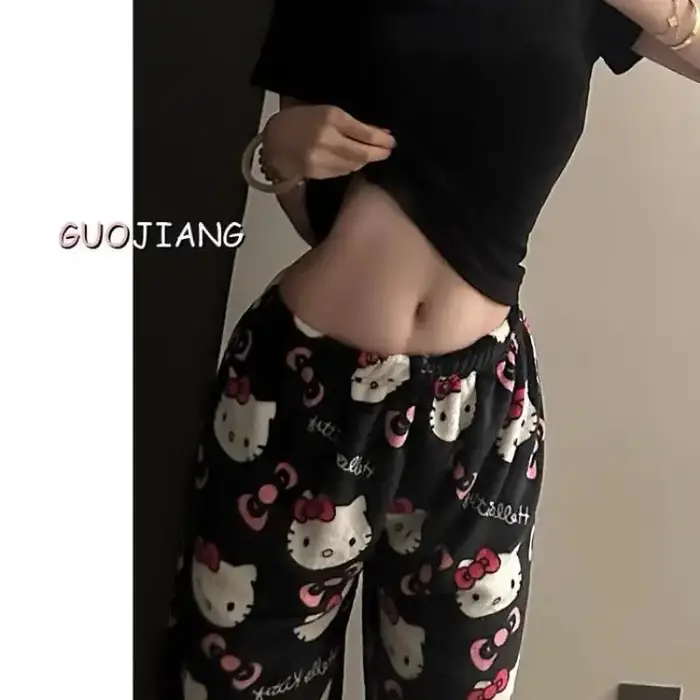 Pyjama Hello Kittys en flanelle pour femme