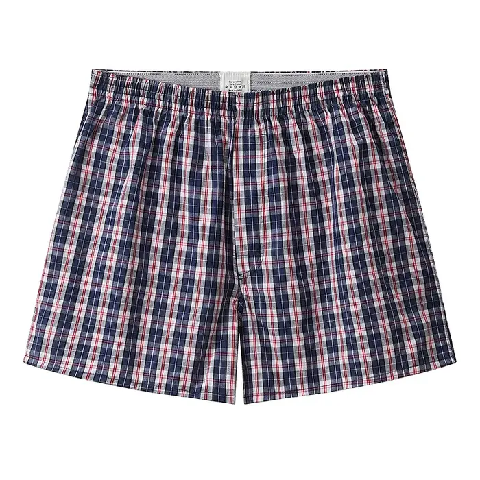 Mode Plaid Pyjamas Pantalon pour hommes pur coton vêtements de nuit Shorts homme