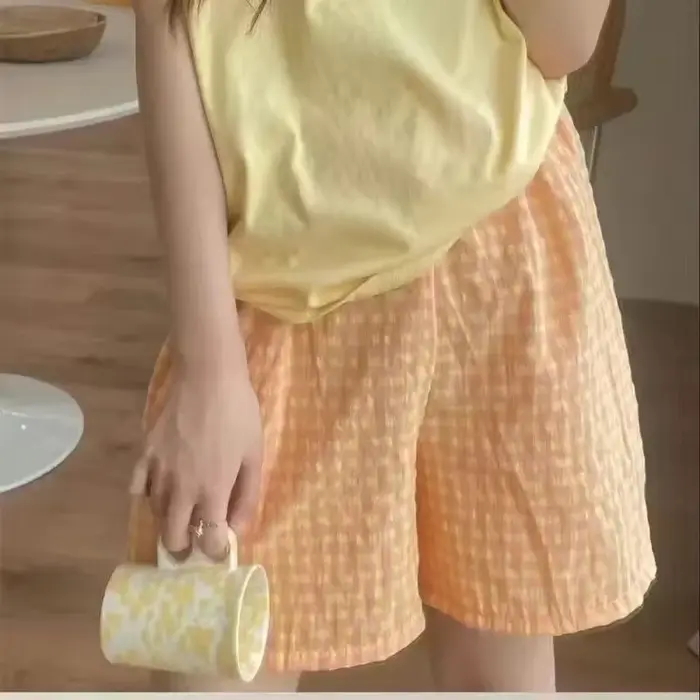 Shorts pour femmes, bas de pyjama en coton doux à imprimé écossais