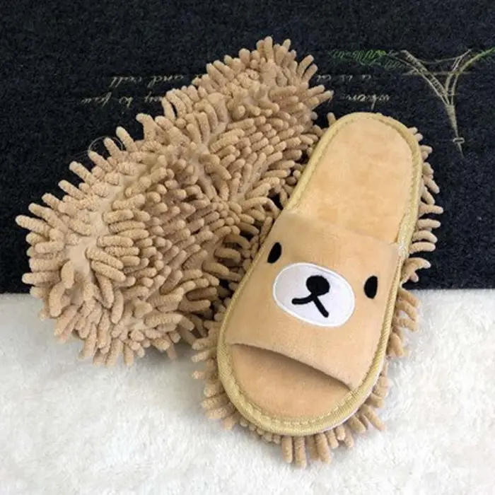 Pantoufles de nettoyage paresseux en peluche résistantes au froid, chaussures antidérapantes en coto