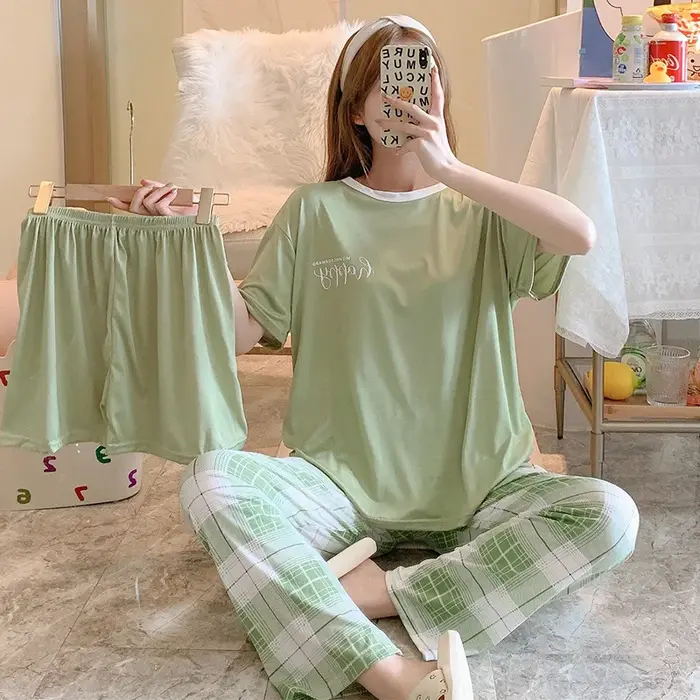 Ensemble de pyjamas d'été à manches courtes pour femmes