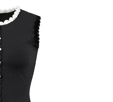 Robe tricotée à col rond pour femmes, sans manches, décoration tricotée, slim, couleur contrastée, d
