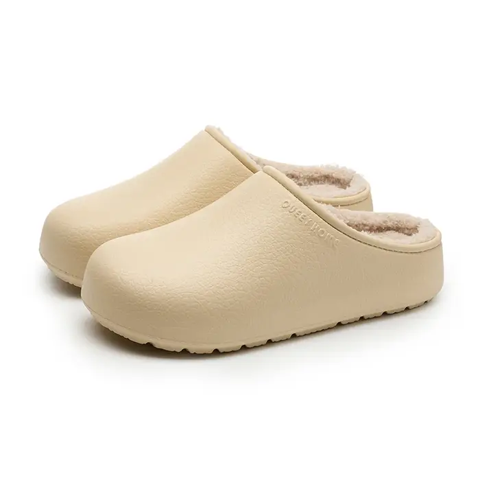 Pantoufles d'hiver imperméables pour femmes, chaussures de maison chaudes en peluche antidérapantes,