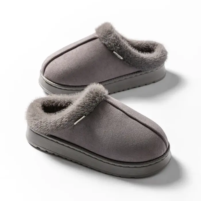 Pantoufles moelleuses pour femmes, pour l'automne et l'hiver, semelle épaisse EVA, antidérapantes, c