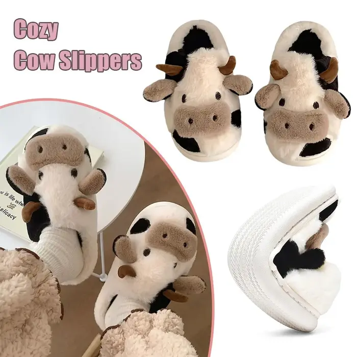 Pantoufles de vache confortables pour femmes et hommes