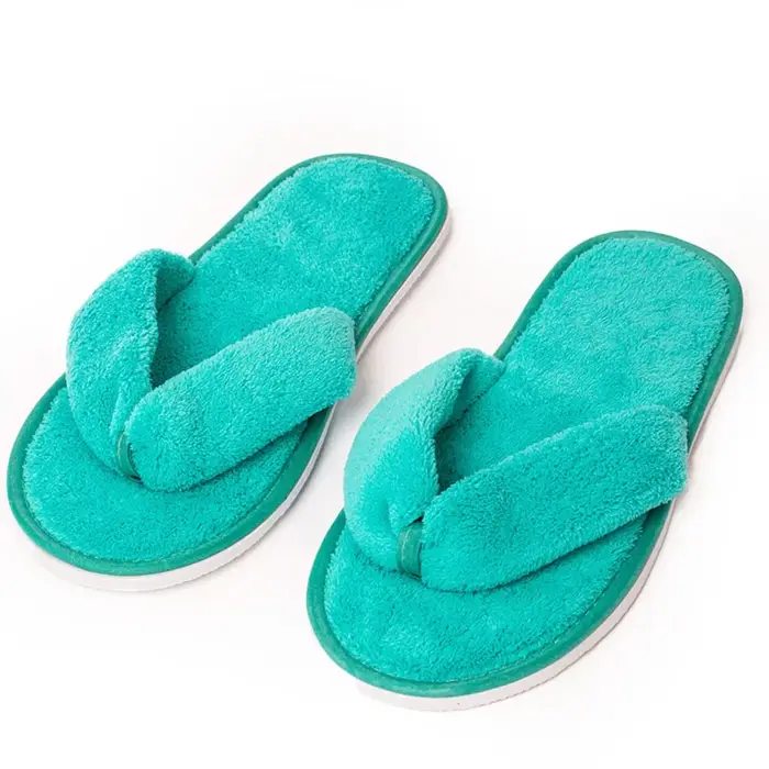 Pantoufles d'hôtel d'hiver douces pour hommes et femmes, tongs jetables en coton pour voyage, maison