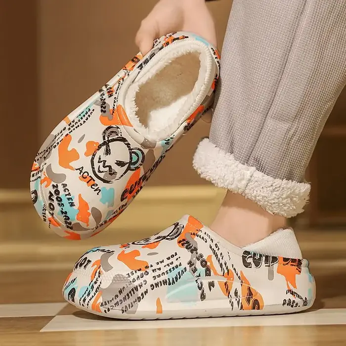 Chaussons de pied d'hiver pour hommes et femmes, vêtements d'extérieur, velours, épais, chaud, maiso