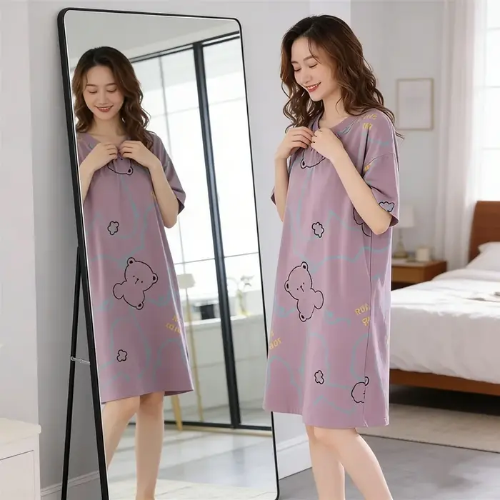 Robe de nuit d'été en modal pour femme