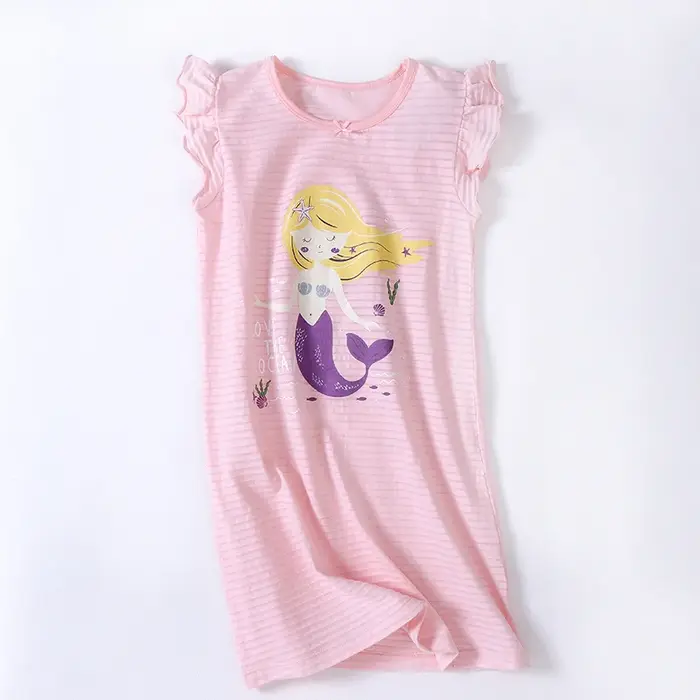 Robe de Nuit Confortable en Coton pour Fille, Pyjama pour Enfant, Vêtement de Maison, Taille 100-170