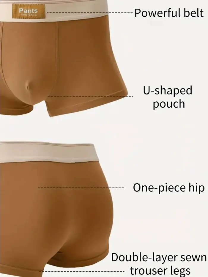 3 pièces hommes culottes coton BoxerShorts sous-vêtements