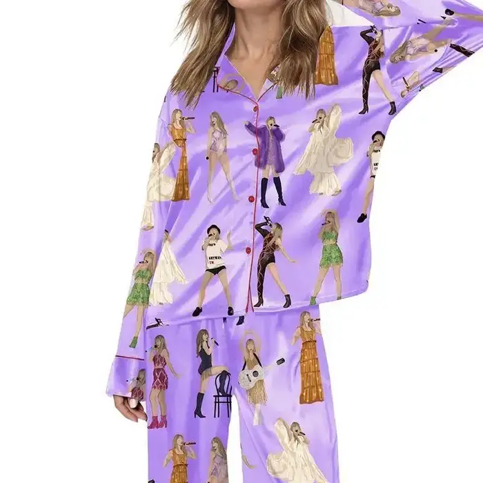 Ensemble de pyjama imprimé sapin de Noël pour femme
