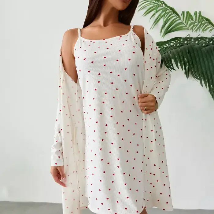 Ensemble pyjama deux pièces imprimé à pois