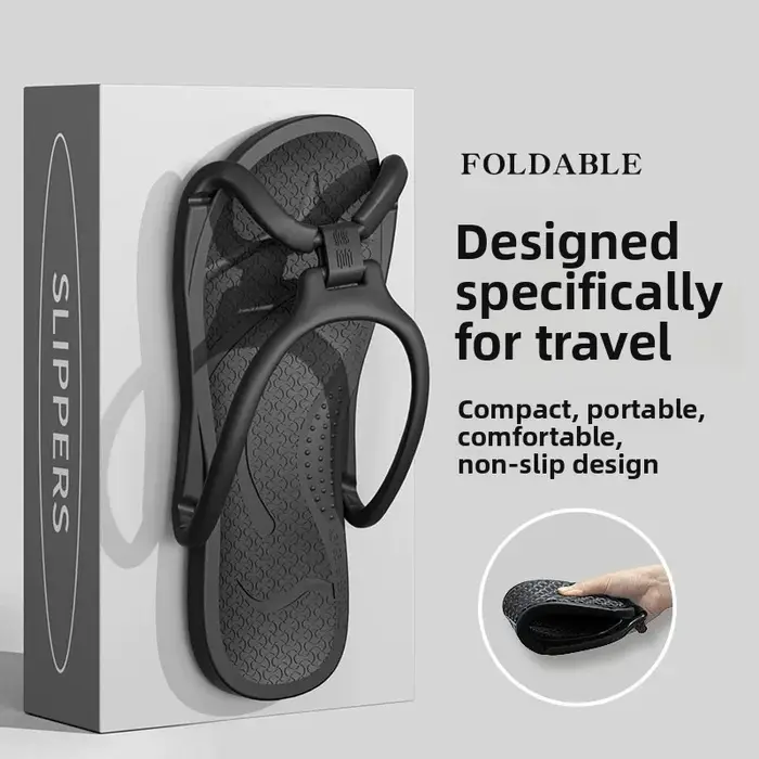 Chaussons de voyage pliables unisexes en EVA, tongs antidérapantes pour hôtel, salle de bain, intéri