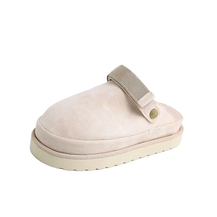 Pantoufles pour femmes à la mode fourrure chaude chaussures épaisses maison confortable Baotou coton