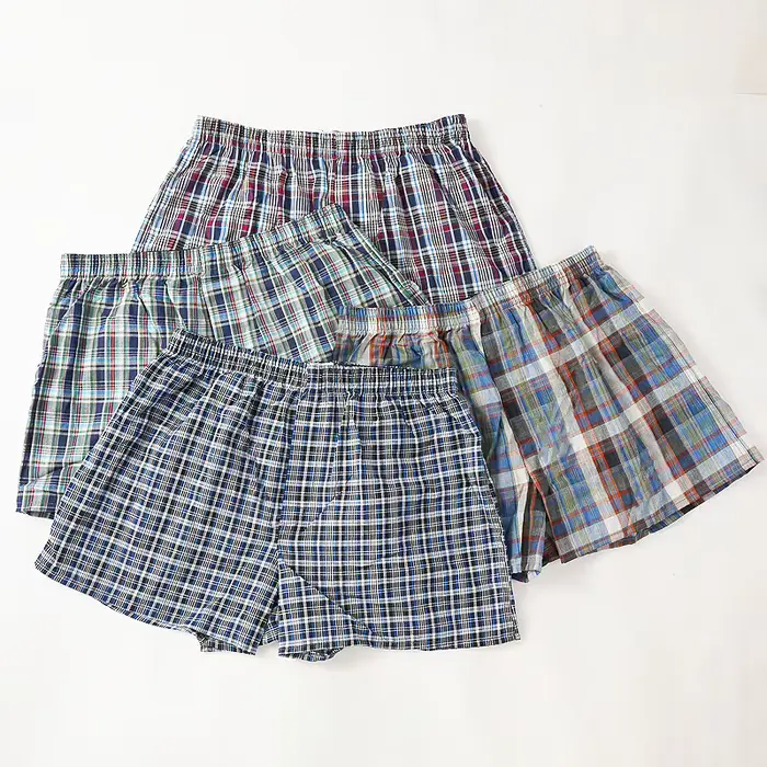 Pantalon de pyjama en coton à carreaux pour homme, confortable, taille élastique large, short de pyj
