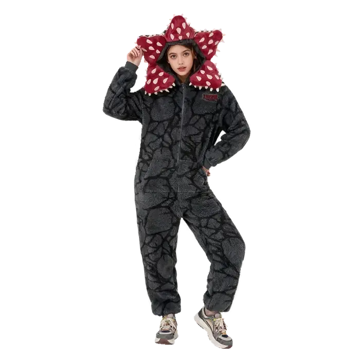 Pyjama avec motif végétal Demogorgon, combinaison en tissu flanelle pour garçons et filles, combinai