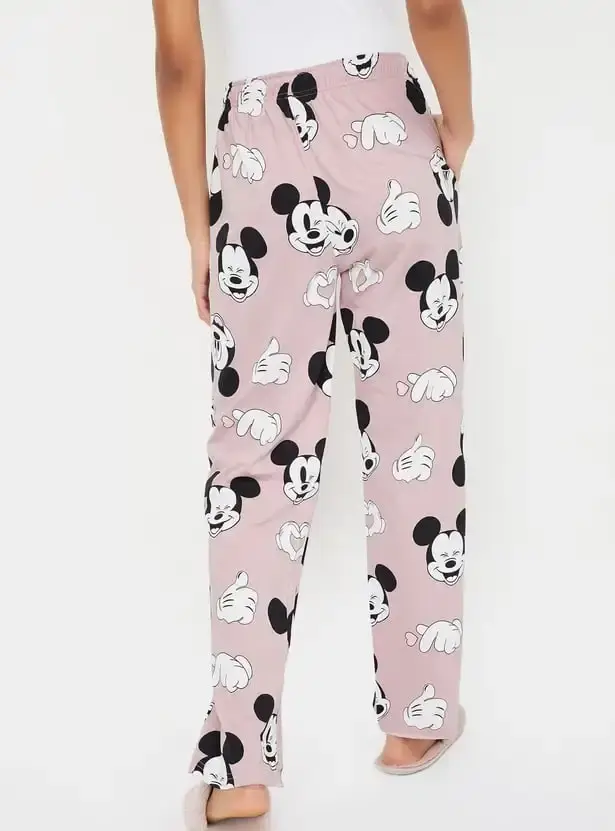 Pantalon de pyjama ample Y2K tendance, motif dessin animé Mickey et Minnie, design confortable, impr