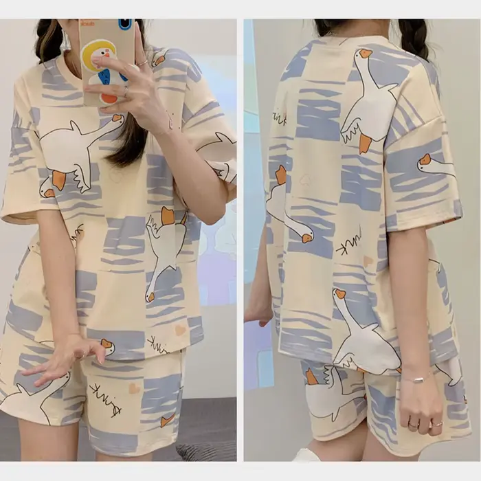 Ensemble de pyjama décontracté pour femme à manches courtes