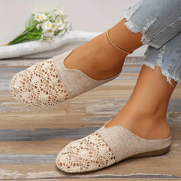 Pantoufles tissées pour femmes