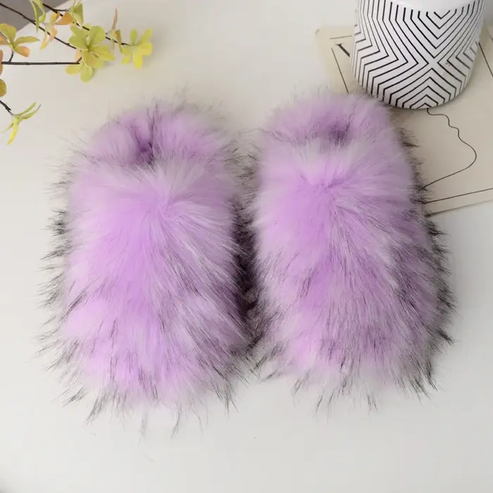 2025 nouveau Style pantoufles en fausse fourrure pour femmes automne/hiver maison
