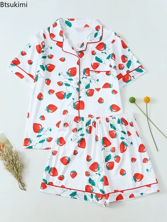 Ensemble pyjama imprimé fruits pour femmes