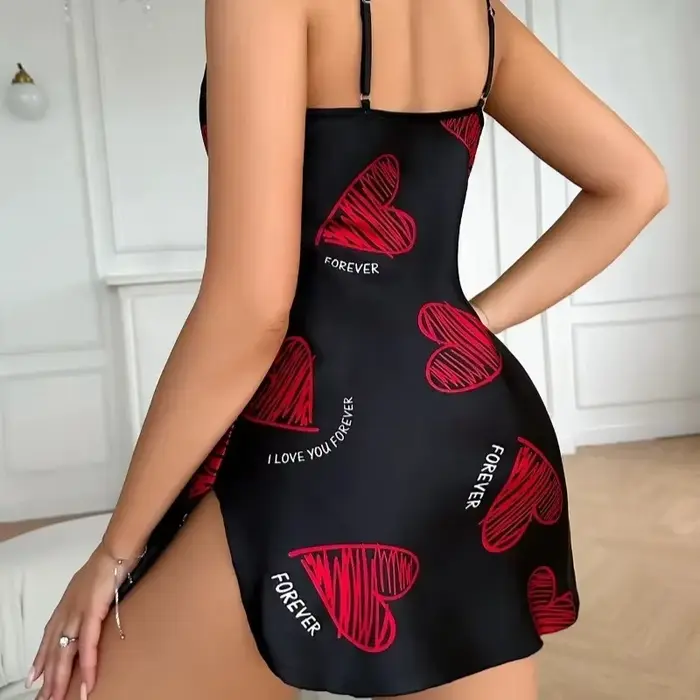 Chemise de nuit en Satin imprimé