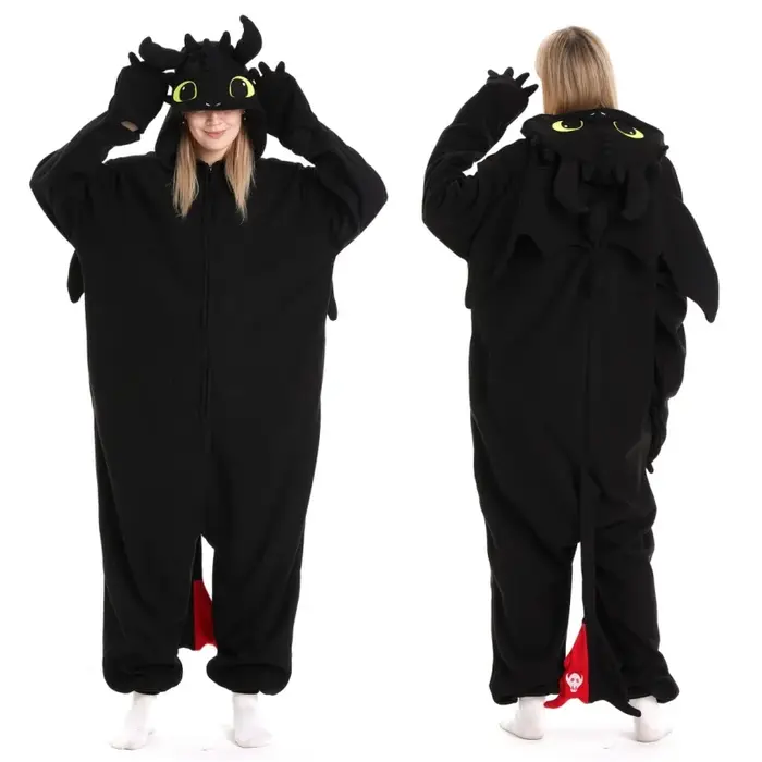 Pyjama Onesie Dragon sans dents pour adulte, combinaison Animal, comment entraîner, unisexe, vêtemen