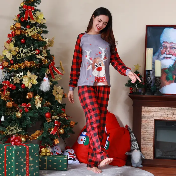 Pyjama de Noël assressentipour la famille, ensemble de vêtements de nuit de Noël pour adultes, vêtements de nuit elfe pour enfants garçons, vêtements de nuit du Nouvel An, pyjama de cerf, 2023