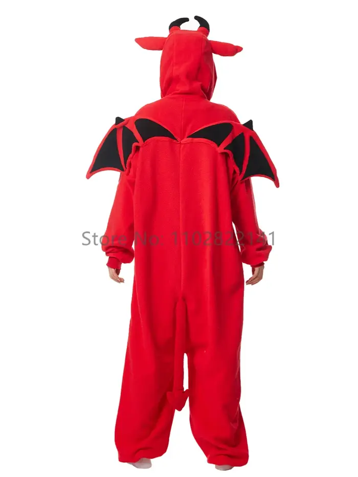 Favofans adulte Kigurumis pyjamas Halloween Onesie Reddemon pour femmes hommes dessin animé pyjama Homewear Cosplay Costume