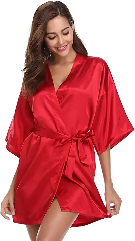 Nouvelle soie Kimono Robe peignoir femmes