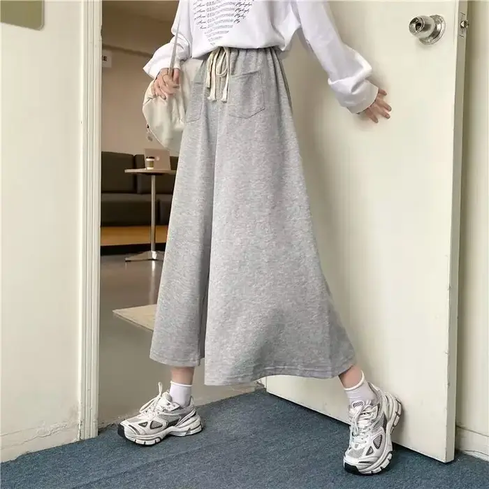 Pantalon à jambes larges pour femmes décontracté Harajuku printemps confort féminin répandu nouveau 