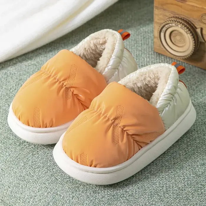 Chaussons d'intérieur en coton pour enfants, chaussures chaudes pour garçons et filles, tongs pour l