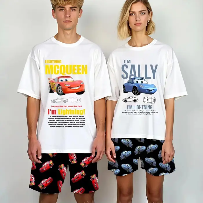 Nouvel ensemble pyjama assorti pour couples McQueen et Sally