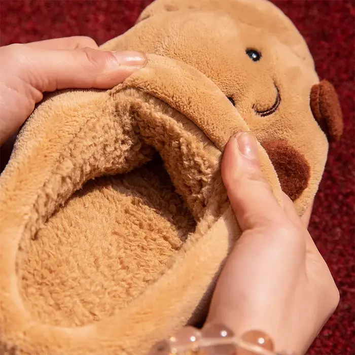 Pantoufles moelleuses de dessin animé pour femmes et hommes