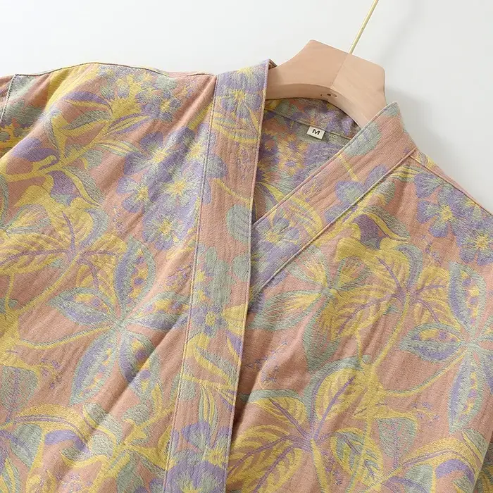 Peignoir en coton de style national jacquard pour femmes