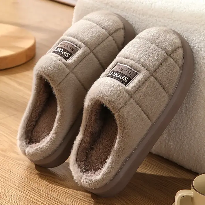 Pantoufles d'hiver larges pour hommes – Semelle épaisse avec confort nuage