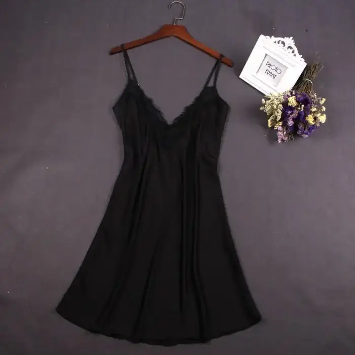 Robe de nuit blanche Sexy en dentelle pour femmes, Mini chemise de nuit à bretelles, jupe, vêtements