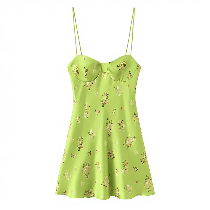 Robe d'été sans bretelles vintage pour femme, nouvelle collection printemps 2026, mini-robe sans man