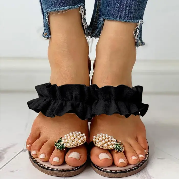 Pantoufle en perles d'ananas pour femmes