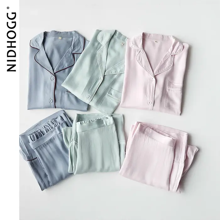 Pyjama Élégant en Viscose à Manches sulfpour Femme