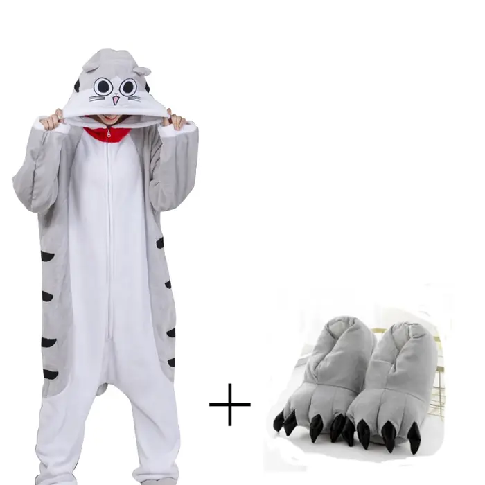 Chi chat pyjamas Onesies pour adultes femmes Kitty Pijamas flanelle Anime Kigurumi hommes une pièce vêtements de nuit corps complet Cosplay Costume