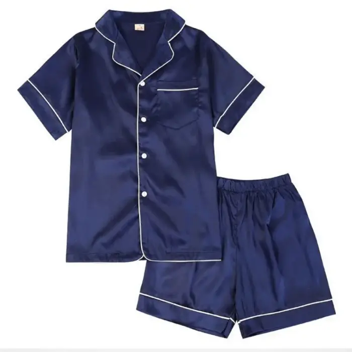 2020 famille correspondant soie pyjamas ensemble printemps été automne mère fille fille fils garçon