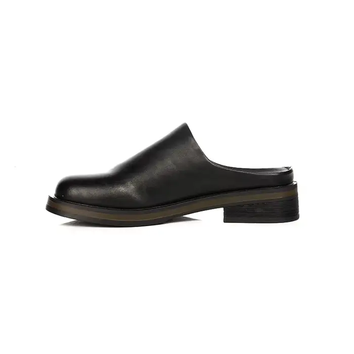 Nouvelles mules en cuir marron pour hommes, simples et décontractées, idéales pour le travail et les