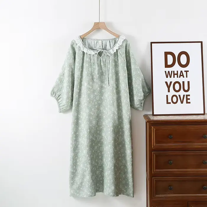 Robes de nuit pour femmes printemps et été mignon doux Style frais fibre décontracté vêtements