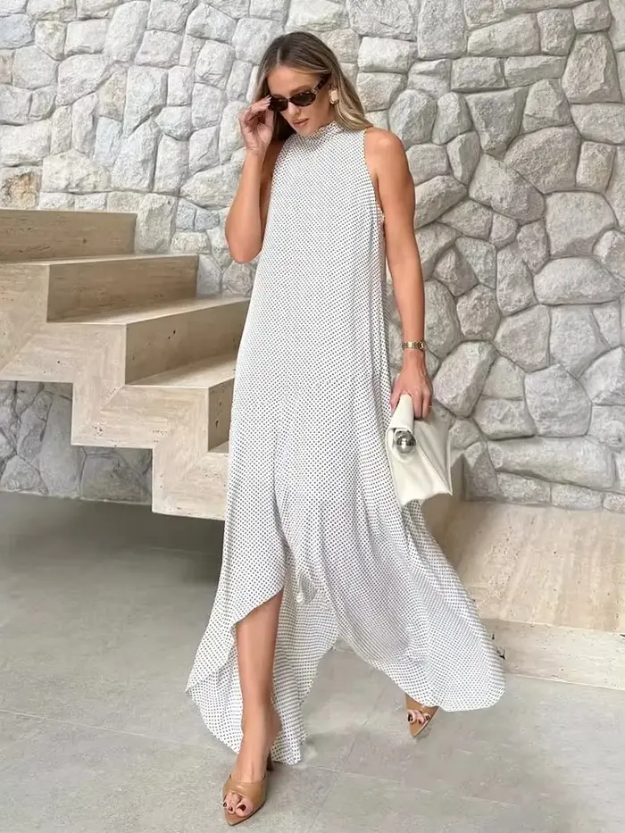 Robes longues à pois pour femmes