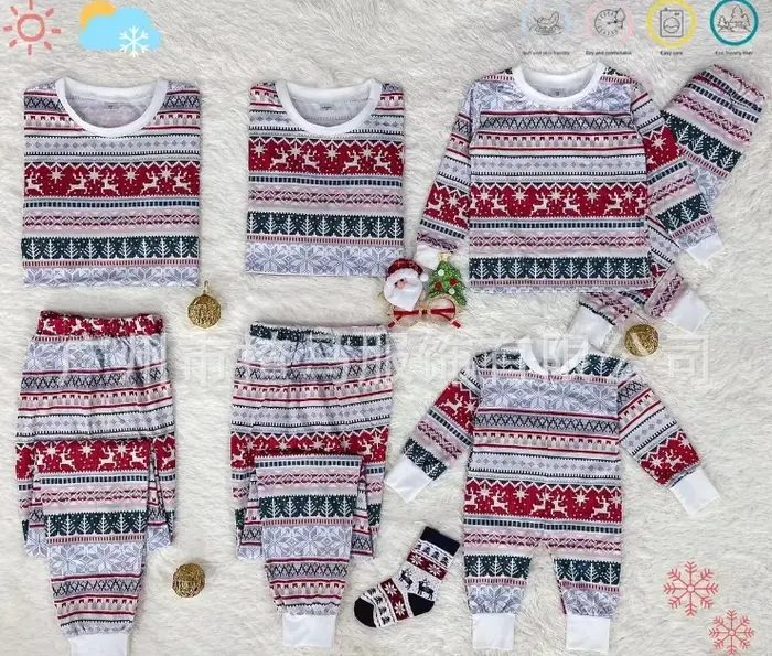 Famille noël correspondant pyjamas ensemble