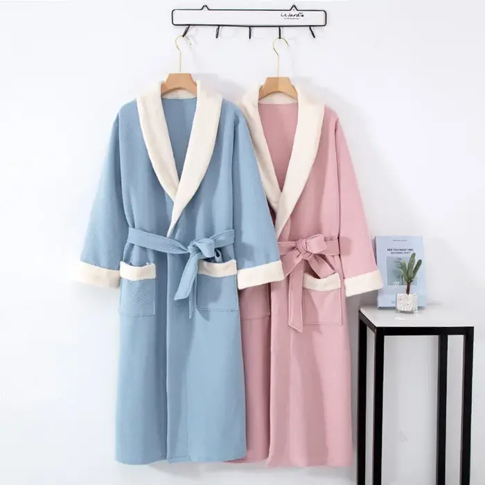 Fdfklak-Robe de nuit matelassurera à trois couches pour femmes