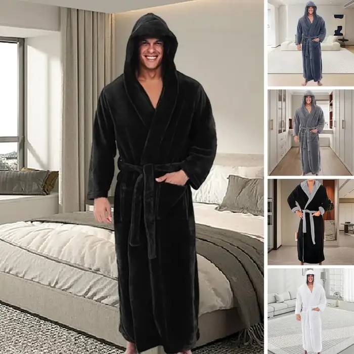 Peignoir Luxueux à Capuche pour Homme