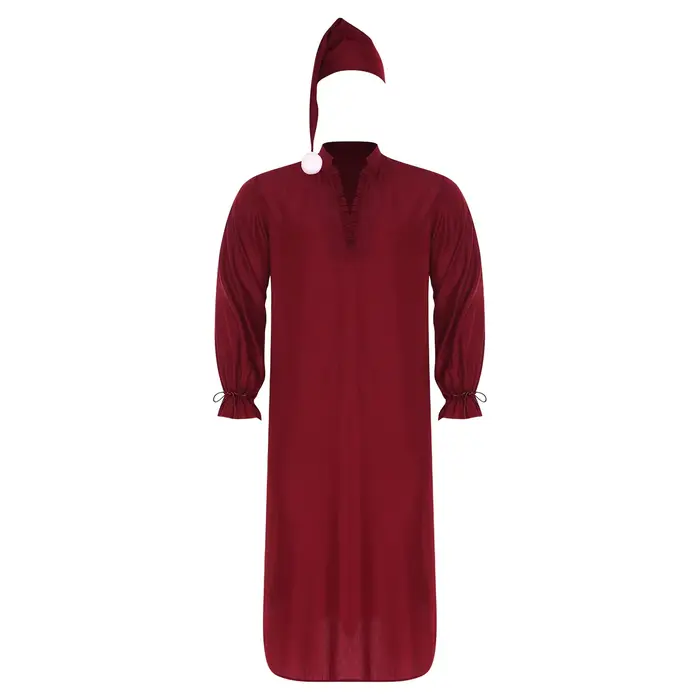 Chemises de nuit vintage pour hommes avec bonnets de nuit