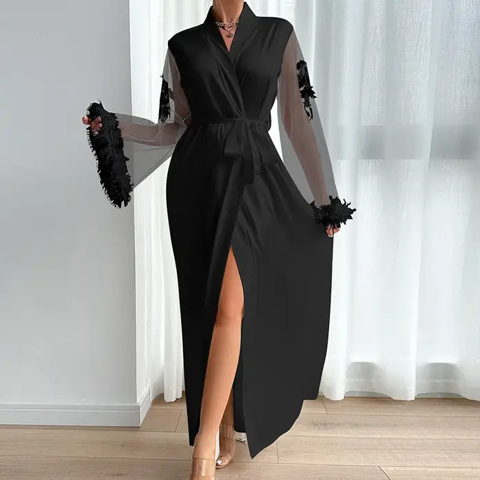 Grande Robe de Nuit en Satin pour Femme